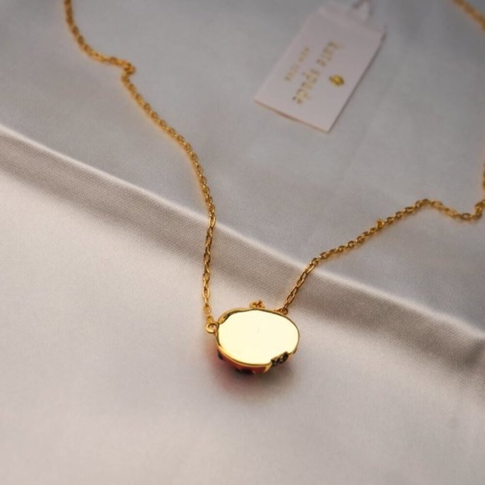 Kate Spade Gold Red Multi Little Ladybug Mini Pendant Necklace NEW - Picture 3 of 9